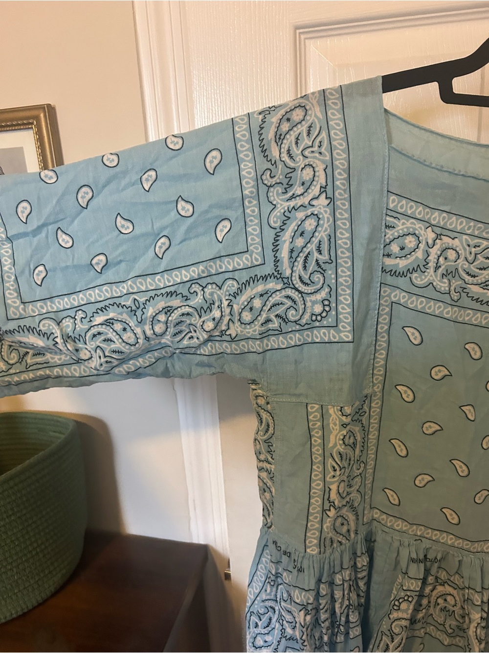 Light Blue Bandana Print Tiered Dress - Picture 2 of 6
